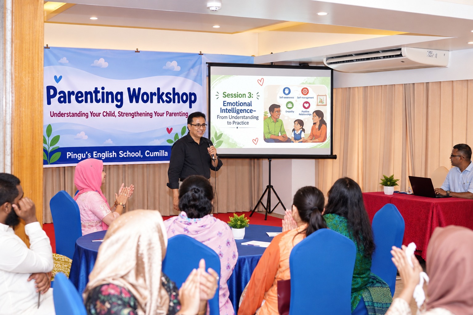 L4D facilitator leading a parenting workshop session on emotional intelligence