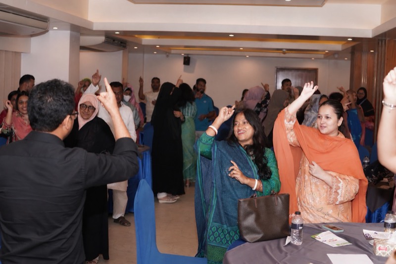 An energiser during the parenting workshop